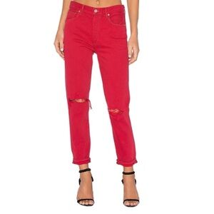 Citizens of Humanity Liya High Rise Skinny Red Jeans Women's Distressed Jeans